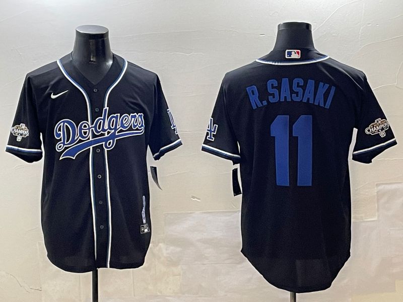 Men Los Angeles Dodgers 11 R.Sasaki Black Fashion Game 2025 Nike MLB Jersey style 306